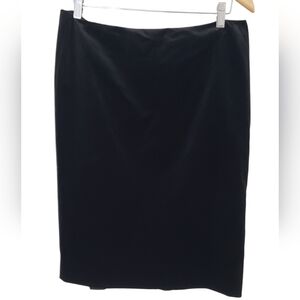 Ellen Tracy By Bloomingdale's Black Velvet Pencil Skirt Size 14